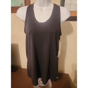 Gottex Black Athletic Tank Yop From Peach Skin Collection Size M - NWT